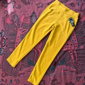 Vibrant Mustard Yellow Stretch Leggings with Front Pockets